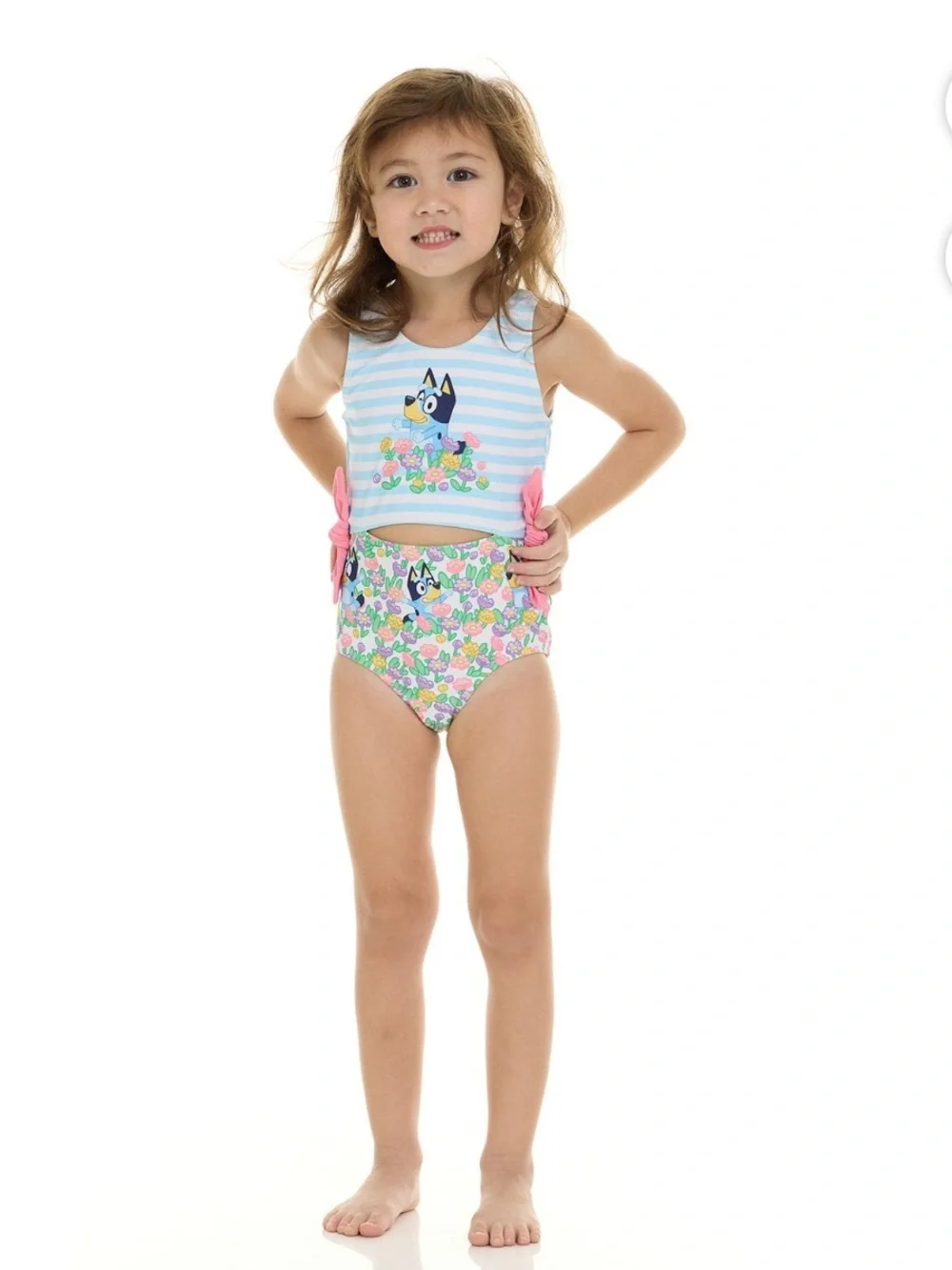 NWT girls Bluey One-Piece Swimsuit with matching coverup size 4t